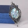 Factory direct sales, popular in foreign trade, high-end new brooches paired with abalone, shellfish, feathers, European and American luxury high-end pearl pins, pearl coats, corsages, mom gifts details Picture